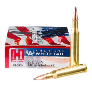 Hornady American Whitetail .270 Winchester Ammunition 20 Rounds InterLock SP 140 Grain