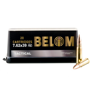 Belom Tactical 7.62x39 Ammunition 20 Rounds FMJ 123 Grain