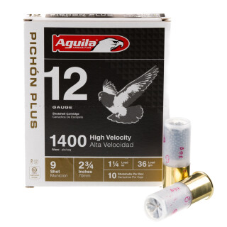 Aguila Pichón Plus 12 Gauge Ammunition 10 Rounds 2-3/4" #9 Lead