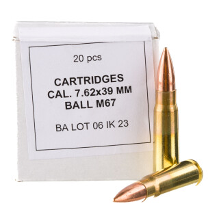 Igman 7.62x39mm M67 Ammunition 20 Rounds FMJ 123 Grain