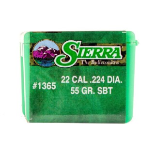 Sierra .223 Remington Bullets .224" Diameter 55 Grain SBT GameKing - 100