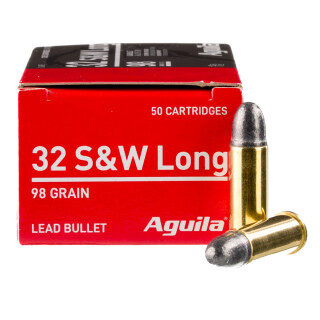 Aguila .32 S&W Long Ammunition 50 Rounds LRN 98 Grain