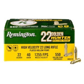 Remington 22 Golden Hunter .22 LR Ammunition 550 Rounds CPHP 40 Grains