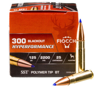 FIOCCHI .300 Blackout Ammunition 500 Rounds Hornady SST 125 Grains 300BLKHA