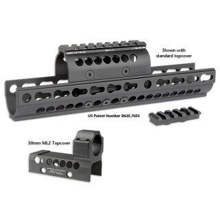 MI AK-47 SS Extended 9.5" Handguard with Aimpoint Cover KeyMod Aluminum Black