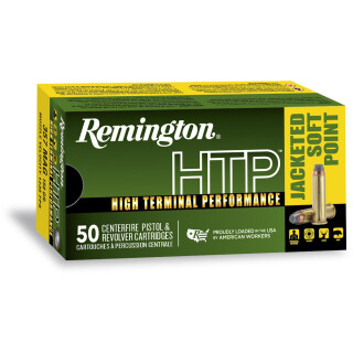 Remington .44 Remington Magnum HTP Ammunition 50 Rounds, Jacketed Soft Point, 240 Grains