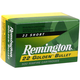 Remington Golden Bullet .22 Short Ammunition 50 Rounds Plated LRN 29 Grains 21000