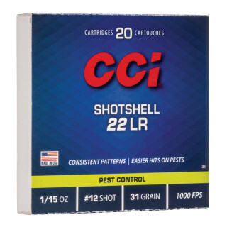 CCI .22 Long Rifle Shotshell Ammunition 20 Rounds #12 Shot