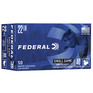 Federal Small Game .22 Long Rifle Ammunition 50 Rounds Plated RN 40 Grain