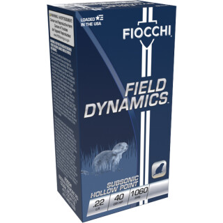 Fiocchi Field Dynamics Subsonic .22 Long Rifle Ammunition 500 Rounds HP 40 Grain