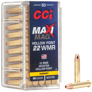 CCI Maxi-Mag .22 WMR Ammunition 50 Rounds JHP 40 Grain