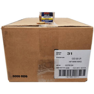 CCI Mini-Mag .22 Long Rifle Ammunition 5000 Rounds CPHP 36 Grain