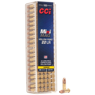 CCI Mini-Mag .22 Long Rifle Ammunition 100 Rounds Plated HP 36 Grain