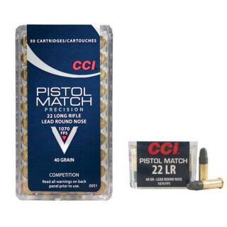CCI Pistol Match .22 Long Rifle Ammunition 50 Rounds LRN 40 Grain