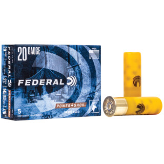 Federal Power-Shok 20 Gauge Shotshell 5 Rounds 2 3/4" 7/8oz Sabot Slug 1,450 Feet Per Second