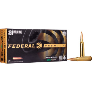 Federal Gold Medal .338 Lapua Magnum Ammunition 20 Rounds MatchKing BTHP 300 Grain