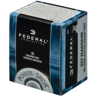 Federal .357 Magnum Ammunition 180 Grain JHP 20 Round Box 1080 fps