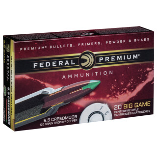 Federal Premium 6.5 Creedmoor Ammunition 20 Rounds Trophy Copper 120 Grain Lead Free