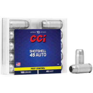 CCI .45 ACP Shotshell Ammunition 10 Rounds #9 Shot 120 Grains