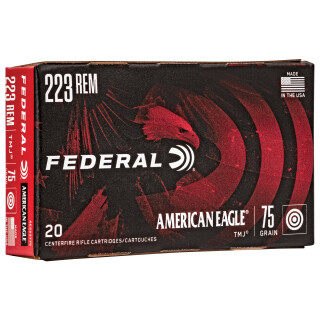 Federal American Eagle .223 Remington Ammunition 20 Rounds TMJ 75 Grains