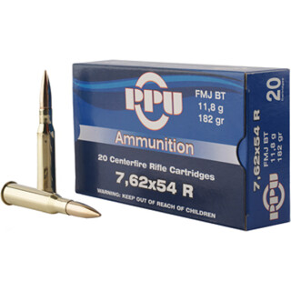 Prvi Partizan 7.62x54R Ammunition 20 Rounds FMJ-BT 182 Grain Brass Cased