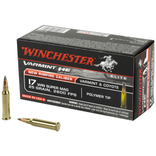 Winchester Varmint HE .17 WSM Ammunition 50 Rounds Polymer Tip 25 Grain