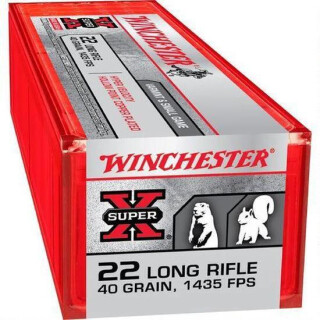 Winchester Super-X Hyper Velocity .22LR Ammunition 40 Grain Copper Plated HP 1435 fps 2000 Round Case