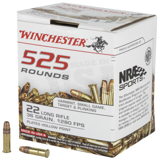 Winchester .22 Long Rifle Ammunition 525 Rounds CPHP 36 Grain