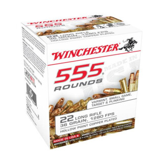 Winchester .22 Long Rifle Ammunition 555 Rounds CPHP 36 Grain