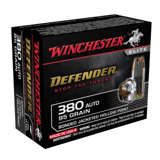 Winchester Defender .380 ACP Ammunition 20 Rounds JHP 95 Grain