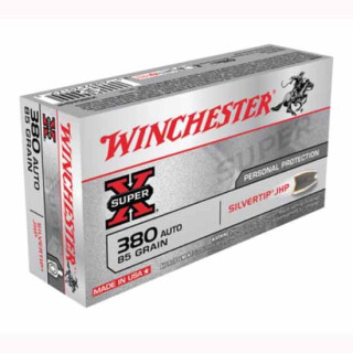 Winchester Super-X Silvertip .380 ACP Ammunition 50 Rounds JHP 85 Grain