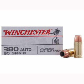Winchester USA .380 ACP Ammunition 500 Rounds JHP 95 Grain