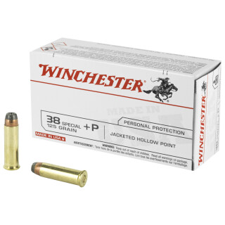 Winchester USA .38 Special +P Ammunition 500 Rounds, JHP, 125 Grains