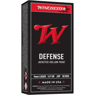 Winchester USA 9mm Luger Ammunition 50 Rounds JHP 147 Grain
