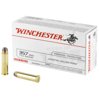 Winchester USA .357 Magnum Ammunition 50 Rounds, JHP, 110 Grain