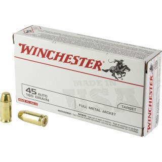Winchester USA .45 ACP Ammunition 500 Rounds FMJ 185 Grain