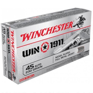 Winchester Win1911 .45 ACP Ammunition 500 Rounds Nickel FMJ 230 Grain