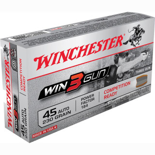 Winchester Win3Gun .45 ACP Ammunition 50 Rounds BEB JSP 230 Grain