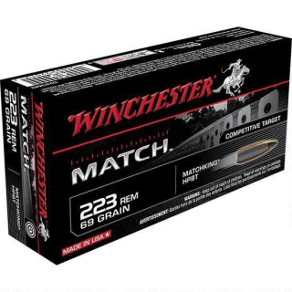 Winchester Match .223 Remington Ammunition 200 Rounds BTHP 69 Grain