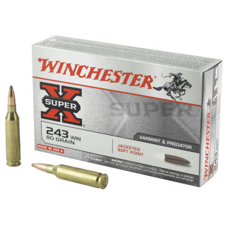 Winchester Super-X .243 Winchester Ammunition 20 Rounds JSP 80 Grain