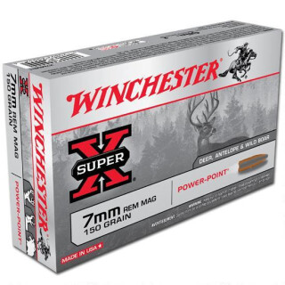 Winchester Power-Point 7mm Rem Mag Ammunition 20 Rounds JSP 150 Grain