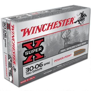 Winchester Super-X .30-06 Springfield Ammunition 20 Rounds Power-Point JSP 150 Grain
