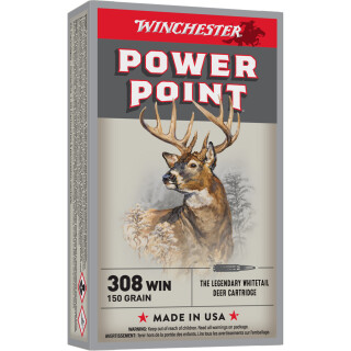 Winchester Power Point .308 Winchester Ammunition 20 Rounds JSP 150 Grain