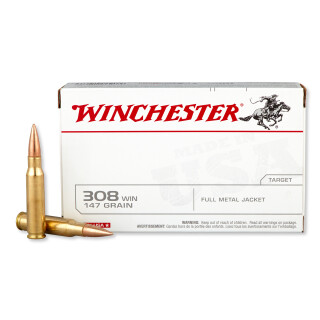 Winchester USA .308 Winchester Ammunition 20 Rounds FMJ 147 Grain