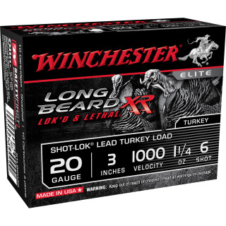 Winchester Long Beard XR 20 Gauge Shotshell 10 Rounds 3" #6 Plated Lead 1 1/4 Ounce STLB2036