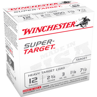 Winchester Super-Target 12 Gauge Shotshell 250 Rounds 2 3/4" #7.5 Lead 1 1/8 Ounce