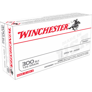 Winchester .300 AAC Blackout Ammunition 20 Rounds Open Tip Range 125 Grain
