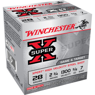 Winchester Super X Xpert 28 Gauge Shotshell 250 Rounds 2 3/4" #7 Steel 5/8oz WE28GT7
