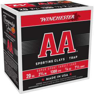 Winchester AA SS 20 Gauge Ammo 2-3/4" .875 oz #7.5 Shot