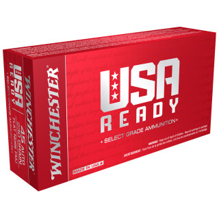Winchester USA Ready.45 ACP Ammunition 500 Rounds FMJFN 230 Grains